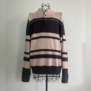 Chaps crew neck knitted sweater in dark green, light gray and dark green